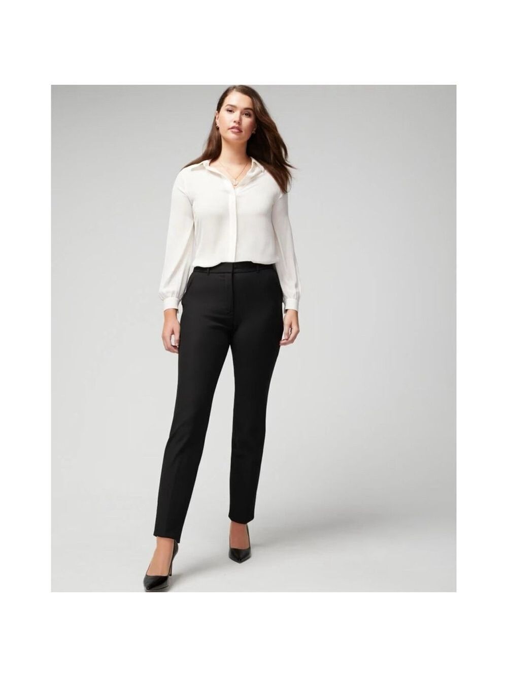White House Black Market Black Ankle Trouser Pants Size 00
